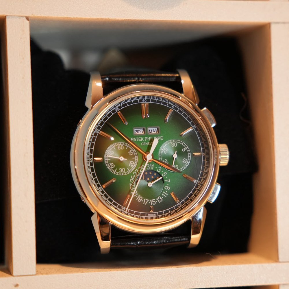 Patek Philippe 5270P Calendário Perpétuo Cronógrafo Verde